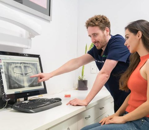 dentist with xray