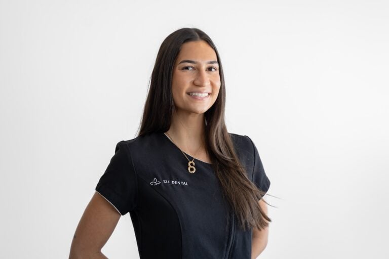 Sasha, dental nurse at 123 Dental